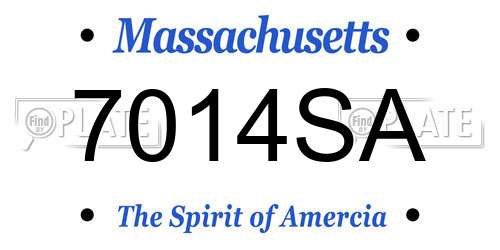 7014SA Massachusetts License Plate