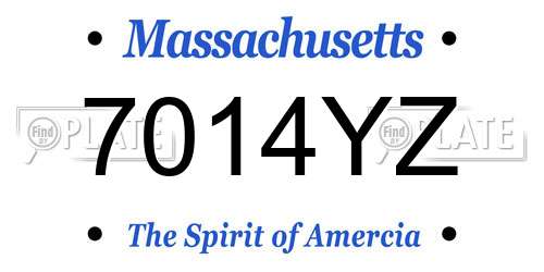 7014YZ Massachusetts License Plate