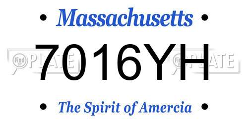 7016YH Massachusetts License Plate