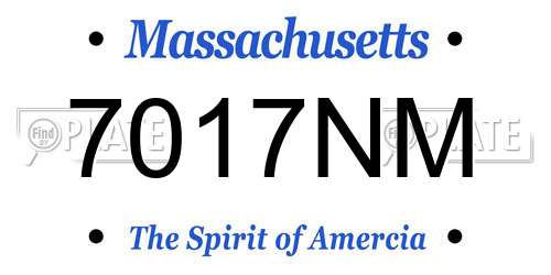 7017NM Massachusetts License Plate