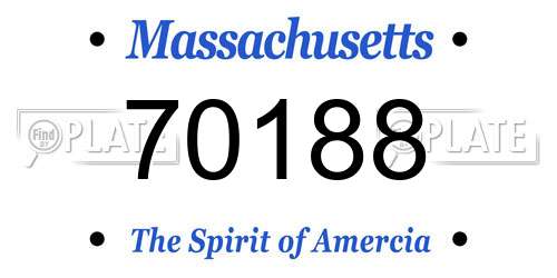 70188 Massachusetts License Plate