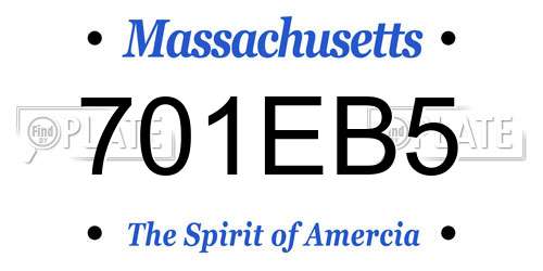 701EB5 Massachusetts License Plate