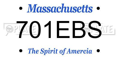 701EBS Massachusetts License Plate