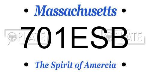 701ESB Massachusetts License Plate