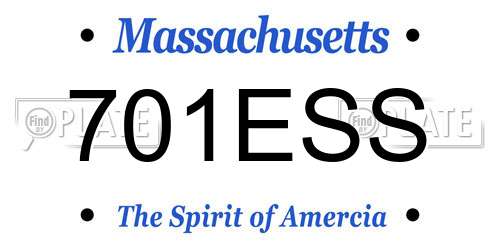 701ESS Massachusetts License Plate