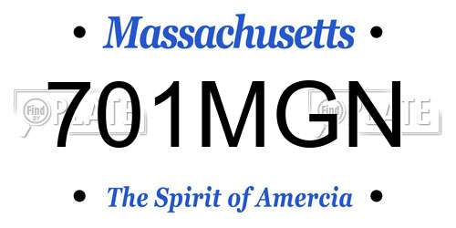 701MGN Massachusetts License Plate