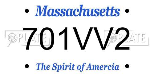 701VV2 Massachusetts License Plate