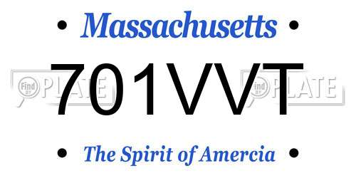 701VVT Massachusetts License Plate