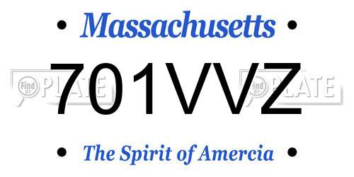 701VVZ Massachusetts License Plate