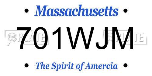 701WJM Massachusetts License Plate