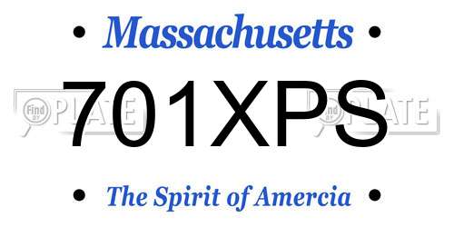 701XPS Massachusetts License Plate