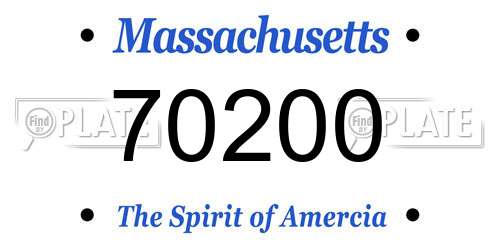 70200 Massachusetts License Plate