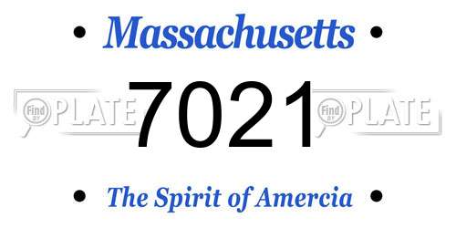 7021 Massachusetts License Plate