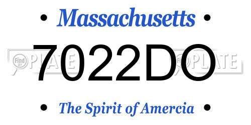 7022DO Massachusetts License Plate