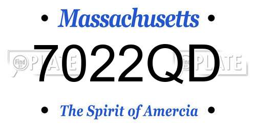 7022QD Massachusetts License Plate