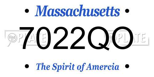 7022QO Massachusetts License Plate