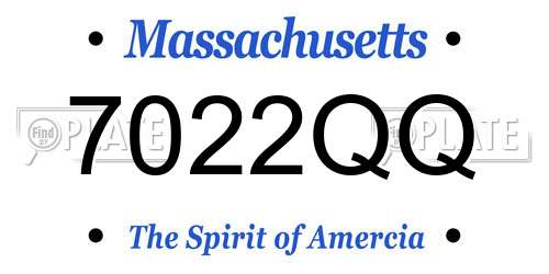 7022QQ Massachusetts License Plate