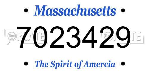 7023429 Massachusetts License Plate