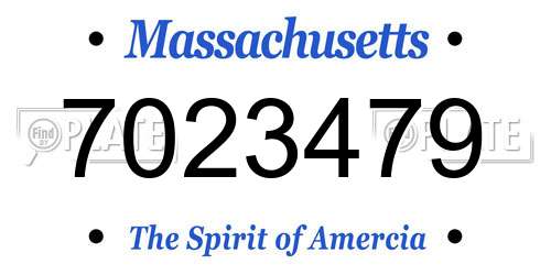 7023479 Massachusetts License Plate