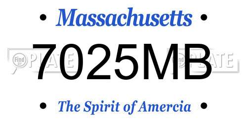 7025MB Massachusetts License Plate