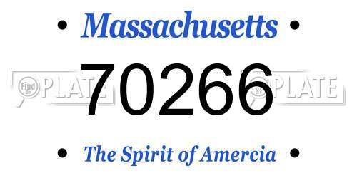 70266 Massachusetts License Plate