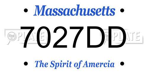 7027DD Massachusetts License Plate