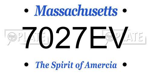 7027EV Massachusetts License Plate