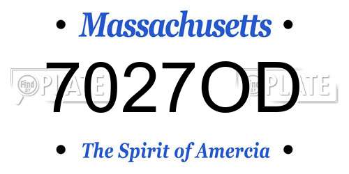 7027OD Massachusetts License Plate