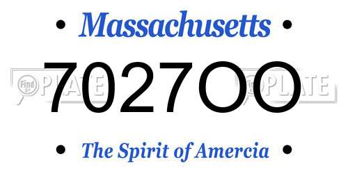7027OO Massachusetts License Plate