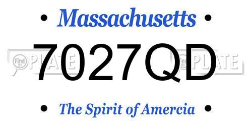 7027QD Massachusetts License Plate