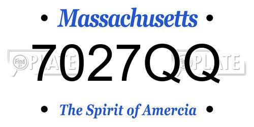 7027QQ Massachusetts License Plate