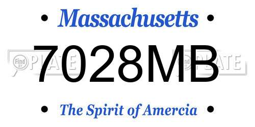 7028MB Massachusetts License Plate