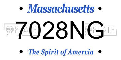 7028NG Massachusetts License Plate