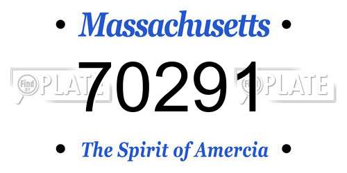 70291 Massachusetts License Plate