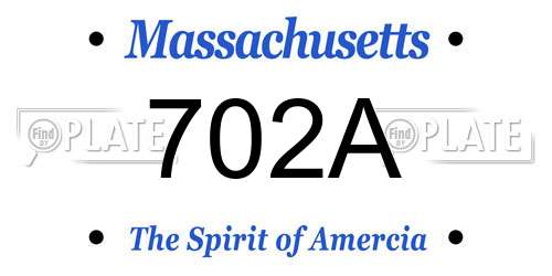 702A Massachusetts License Plate