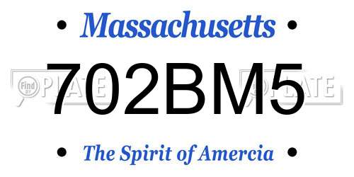 702BM5 Massachusetts License Plate