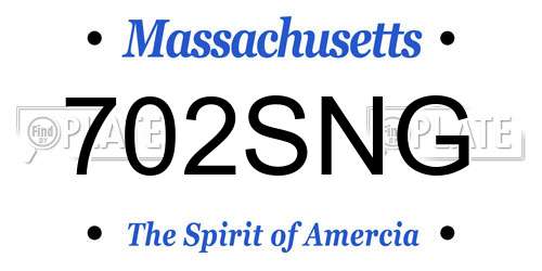 702SNG Massachusetts License Plate