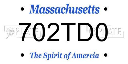 702TD0 Massachusetts License Plate