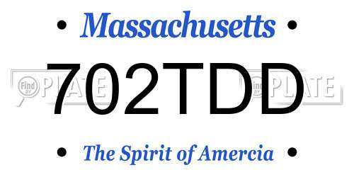 702TDD Massachusetts License Plate