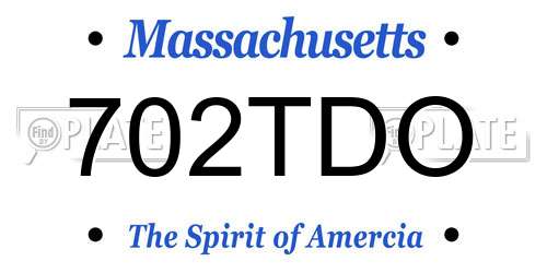 702TDO Massachusetts License Plate