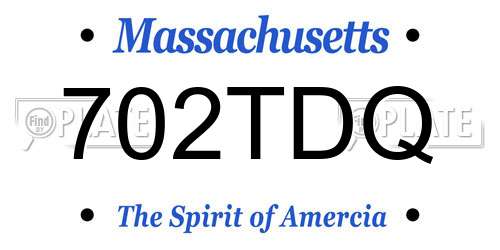 702TDQ Massachusetts License Plate