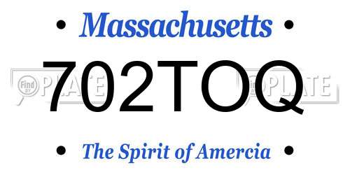 702TOQ Massachusetts License Plate