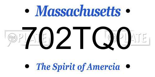 702TQ0 Massachusetts License Plate