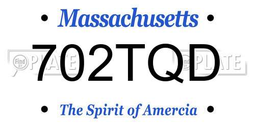 702TQD Massachusetts License Plate