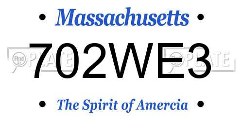 702WE3 Massachusetts License Plate