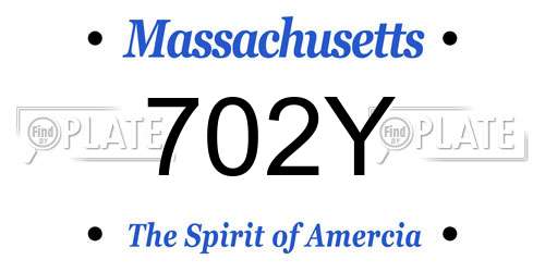 702Y Massachusetts License Plate