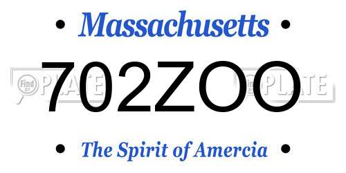 702ZOO Massachusetts License Plate