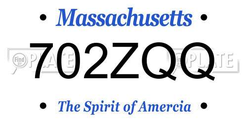 702ZQQ Massachusetts License Plate