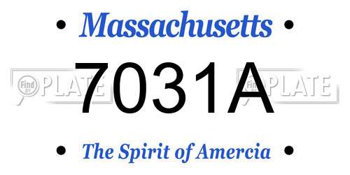 7031A Massachusetts License Plate