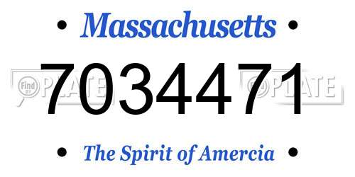 7034471 Massachusetts License Plate